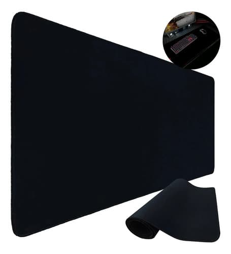 Mouse Pad Gamer 90x35 Escritório Alta Qualidade Preto Liso Isoprene