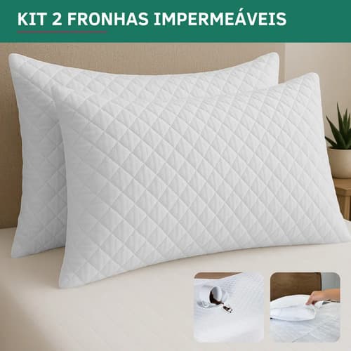 Kit 2 Capa Travesseiro Impermeavel Fronha Resistente Matelado Travesseiro