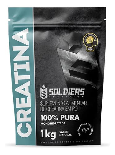 Creatina 1kg Suplemento Monohidratada Em Pó 100% Pura - Soldiers Nutrition Sem Sabor